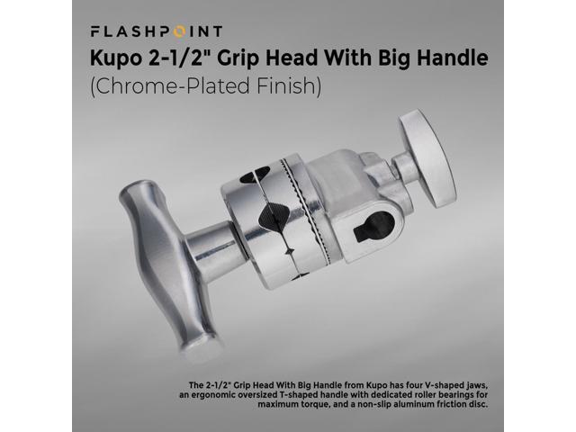 Flashpoint Grip Head for Lights and Accessories - 2.5' Diameter (Chrome)
