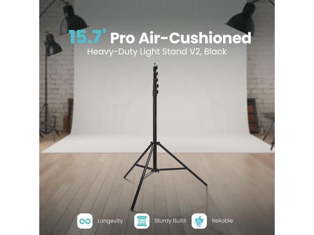 Flashpoint Pro Heavy-Duty Air-Cushioned Light Stand (Black, 15.7')