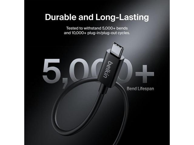 Belkin - 3.3ft USB-C Thunderbolt 5 Cable w/ 240W Power Delivery, Bandwidth Boost Up to 120Gbps, and 4K UHD Display Resolution - Black - image 7