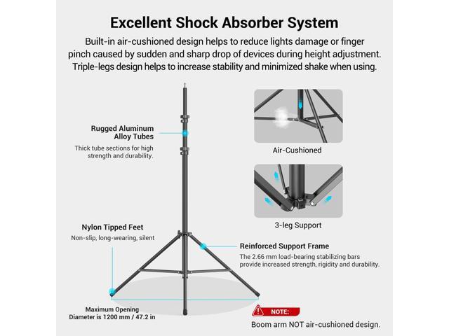 SmallRig RA-S280A Air-Cushioned Light Stand with Boom Arm, Black