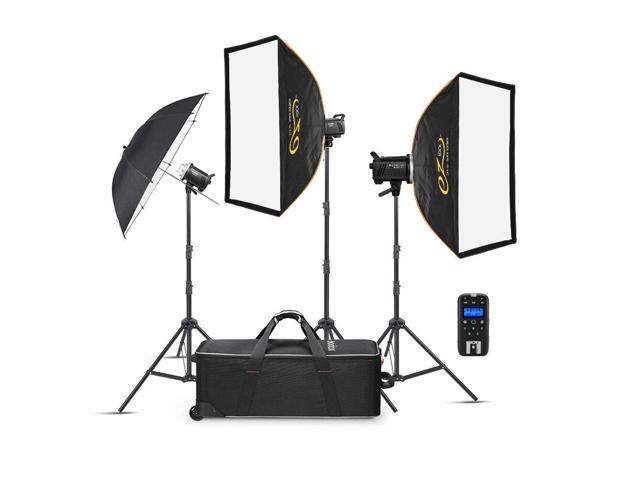 Flashpoint BLAZ 200-V 200Ws R2 Studio Monolight Flash With 10W LED Modeling Lamp and Bowens Mount (3 Light Kit)