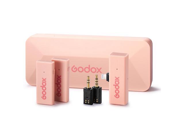 Godox MoveLink Mini 2.4GHz Lightning Wireless Microphone Kit 2, Cherry Pink