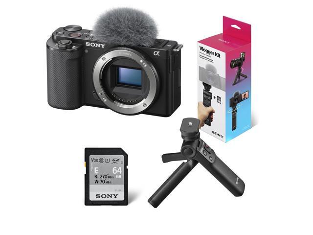 Sony ZV-E10 Mirrorless Camera Body (Black) with ACCVC1 Vlogger Accessory Kit
