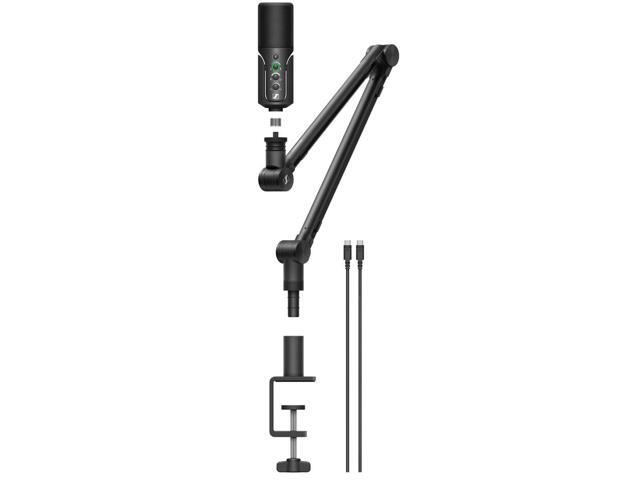 Sennheiser Profile Cardioid Condenser USB-C Microphone Streaming Set Bundle with H & A Pop Filter with Gooseneck and Adjustable Knob (Clamp On),...