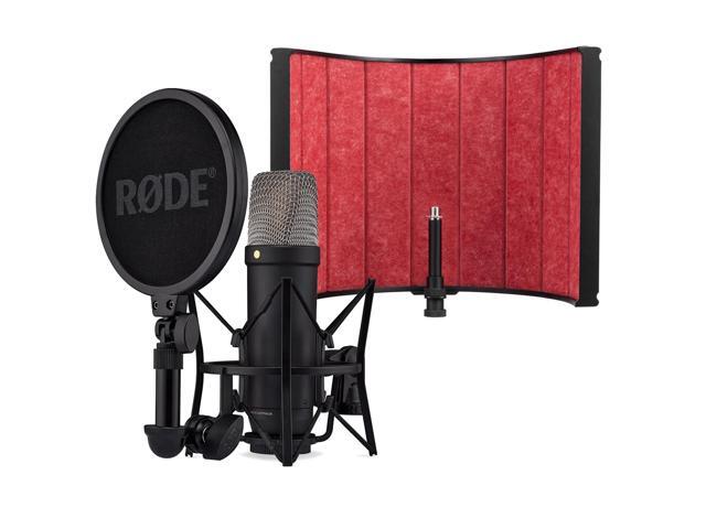 Rode NT1 5th Generation Hybrid Studio Condenser Microphone, Black, Bundle with Studio Isolation Filter