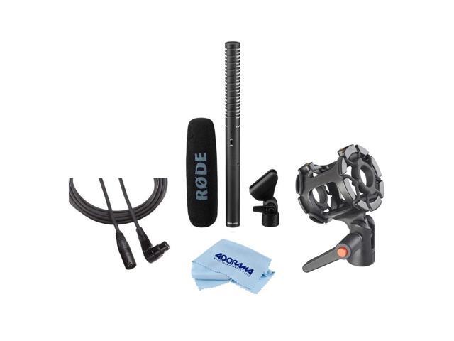 Rode NTG-2 Dual Powered Lightweight Directional Condenser Shotgun Microphone - Bundle With XLRF-XLRM Balanced Cable, 20', Airo by K-Tek Shockmount...