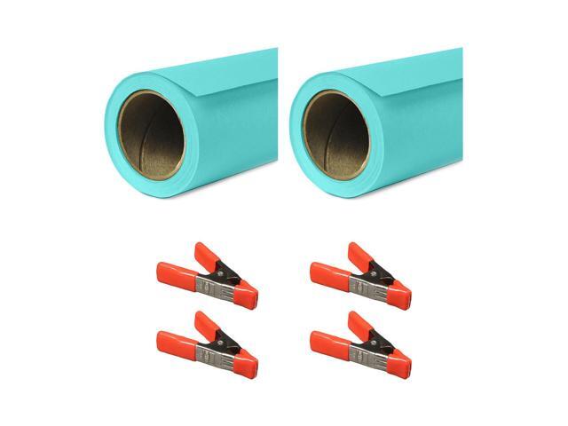 Savage 26'x36' Background Paper, Baby Blue, 2-Pack with 4x 1-1/4x1' Orange Clamp