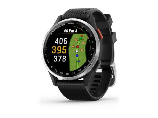Garmin - Approach S44 GPS Smartwatch 43mm Anodized Aluminum - Silver Aluminum Bezel with Black Silicone Band - (2025) - image 3