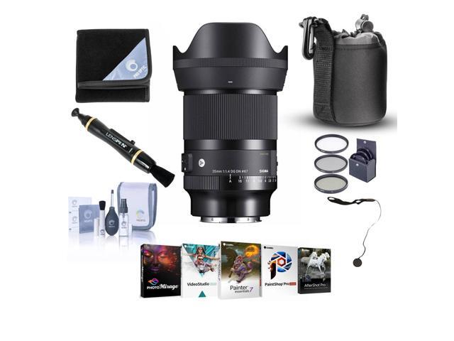 Sigma AF 35mm f/1.4 DG DN ART Lens for L Mount Bundle with Corel PC Software Kit, 67mm Filter Kit, Pouch, Lens Cleaner, Cleaning Kit, Lens Cap Tether