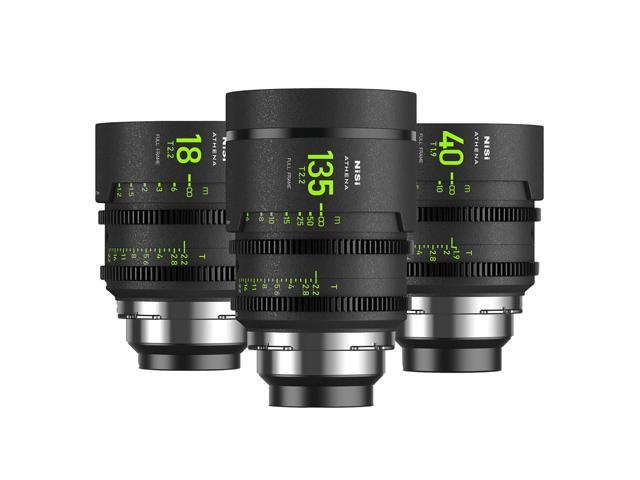 NiSi ATHENA PRIME Cine Add-On 3-Lens Kit with 40mm T1.9, 18mm, 135mm T2.2 Lens, Includes Filter Holder, PL Mount