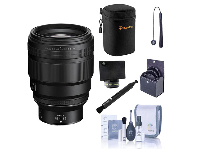 Nikon NIKKOR Z 85mm f/1.2 S Lens, Bundle with Medium Lens Case, 82mm Filter Kit, Flex Lens Shade, Lens Pen Lens Cleaner, Cleaning Kit and Lens Cap...