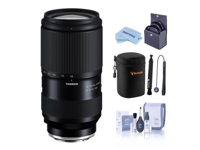 Tamron 50-300mm f/4.5-6.3 Di III VC VXD Lens for Sony E, Black, Bundle with 67mm Filter Kit, Lens Case, Cleaning Kit, Lens Cap Tether and Cleaning.