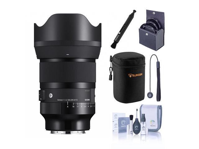 Sigma 50mm f/1.2 DG DN Art Lens for L Mount, Bundle with 72mm Filter Kit, Soft Lens Case, Lens Cleaner, Lens Cap Tether and Cleaning Kit