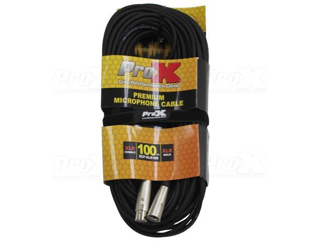 ProX Premium Series XCP-XLR100 100' XLR-F to XLR-M Balanced Audio Microphone Cable