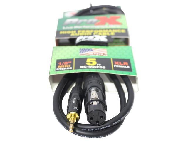 ProX XC-MXF05 5' TRS-M Mini to XLR3-F Unbalanced High Performance Audio Cable