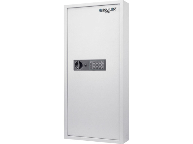 Barska 240 Key Dual Lock Deadbolt Cabinet Digital Keypad Wall Safe, White