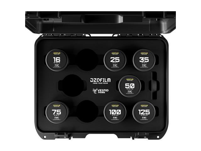 DZOFILM Vespid Prime Cinema 7-Lens Kit V2 with 25mm, 35mm, 50mm, 75mm, 100mm, 125mm T2.1, 16mm T2.8 Lens for PL & EF Mount