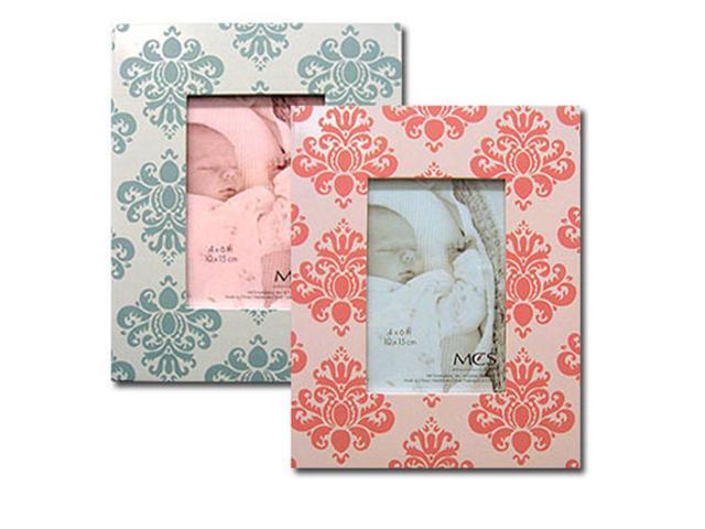 MCS Baby Damask Medium-Density Fibreboard Picture Frame, for 4x6 Photo, Blue