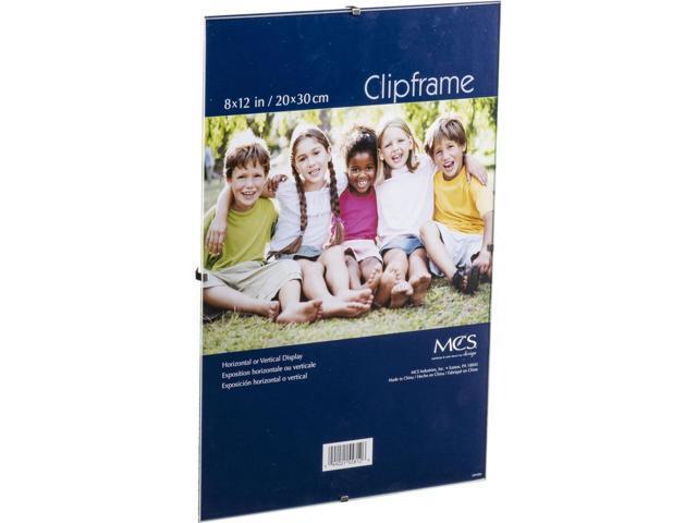 MCS Glass Clip Picture Frame for 8x12' Photograph, 12-Pack