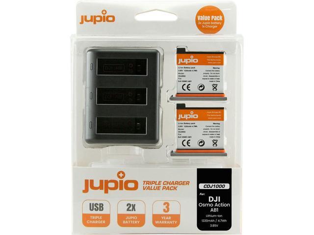 Jupio Value Pack with 2x AB1 3.85V 1220mAh Lithium-Ion Battery and Compact USB Triple Charger