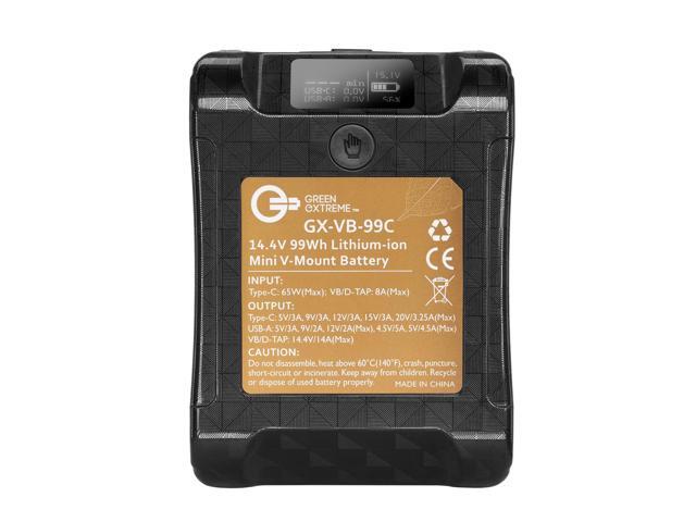 Green Extreme 99Wh 14.8V 6.7Ah Lithium-Ion Mini V-Mount Battery with USB-C 65W Input/Output