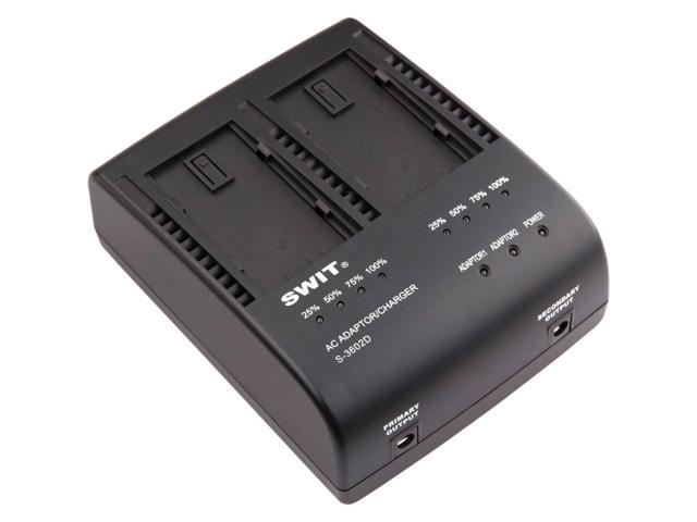 SWIT Electronics S-3602D 2-Channel Charger/Adapter for S-8D58/S-8D62 and Panasonic D54/D28/VW-VBD58 Battery