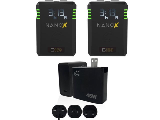 Core SWX NANOX Micro 150 150Wh 14.8V 9900mAh SMART Gold-Mount Battery, Bundle with XPD-45 45W Universal USB-C PD Wall Charger