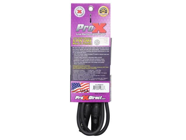 ProX XC-5PDMX05 5 Ft. DMX XLR5-M to XLR5-F High Performance Data Cable