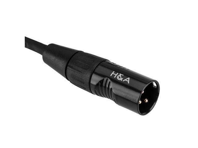 H & A Platinum Pro Quad 15' XLR M to XLR F Microphone Cable with Rean Connectors