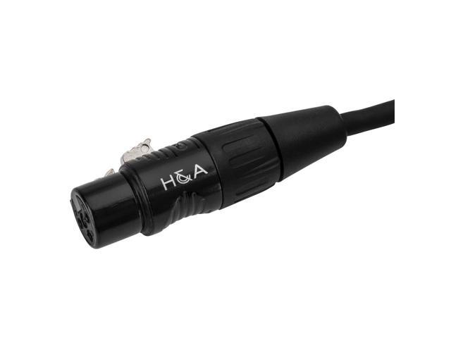 H & A Platinum Pro Quad 15' XLR M to XLR F Microphone Cable with Rean Connectors
