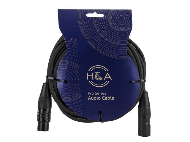 H & A Platinum Pro Quad 15' XLR M to XLR F Microphone Cable with Rean Connectors