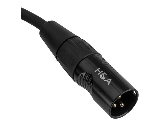 H & A Platinum Pro Quad 25' XLR M to XLR F Microphone Cable with Rean by Neutrik Gold Connectors