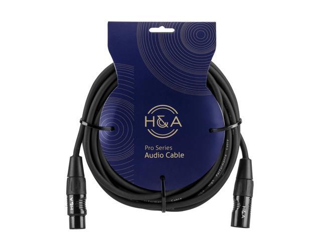 H & A Platinum Pro Quad 25' XLR M to XLR F Microphone Cable with Rean by Neutrik Gold Connectors