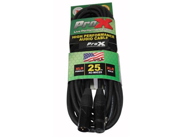 ProX XC-MIC25 25' XLR-F to XLR-M Balanced High Performance Microphone Cable