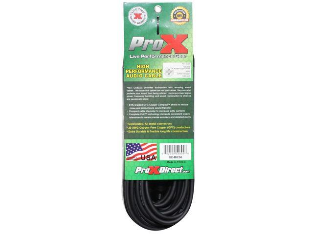 ProX XC-MIC50 50' XLR-F to XLR-M Balanced High Performance Microphone Cable