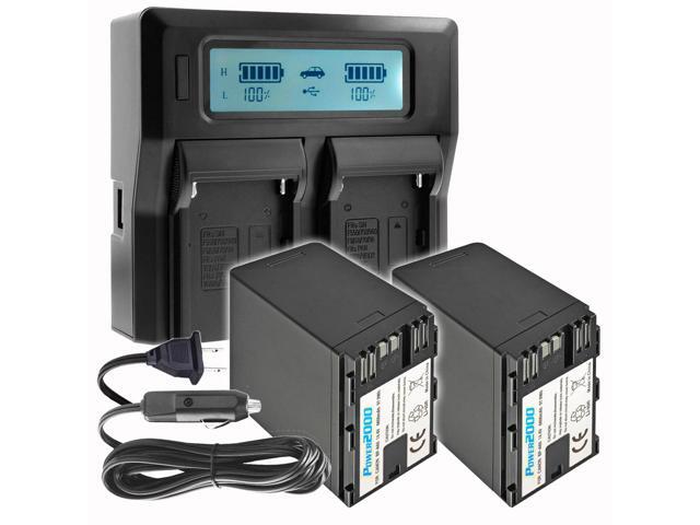 Power2000 2x Canon BP-A60 14.4V 6800mAh Lithium-Ion Battery with Dual Bay LCD Charger