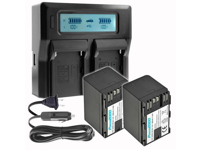 Power2000 2x Canon BP-A30 14.4V 3600mAh Lithium-Ion Battery with Dual Bay LCD Charger