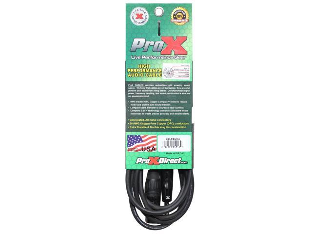 ProX XC-PXM10 10' 1/4' TS-M to XLR-M Unbalanced High Performance Audio Cable