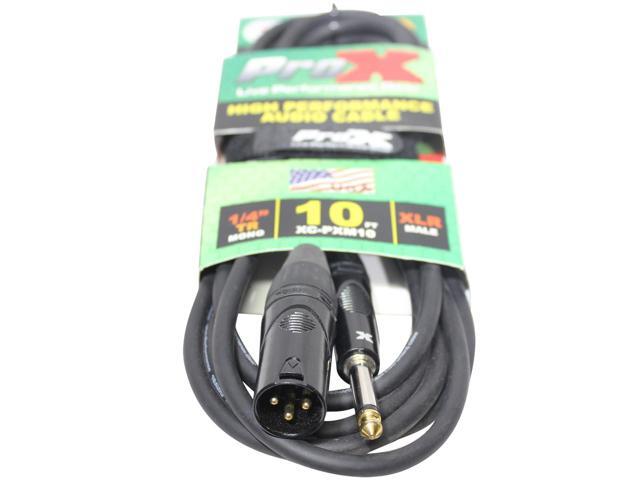ProX XC-PXM10 10' 1/4' TS-M to XLR-M Unbalanced High Performance Audio Cable