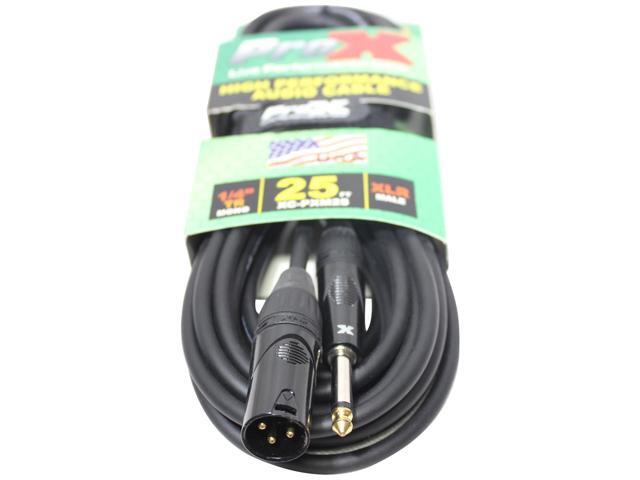 ProX XC-PXM25 25' 1/4' TS-M to XLR-M Unbalanced High Performance Audio Cable