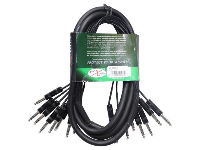 ProX XC-8TRS10 10' 8-Channel TRS-M to TRS-M Balanced Audio Snake Cable