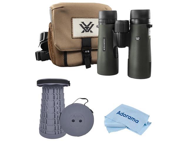 Vortex Optics 10x42 Diamondback HD Waterproof Roof Prism Binocular with 6.3 Degree Angle of View, Bundle with Telescoping Stool/Chair and Cleaning...