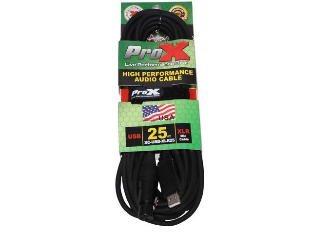 ProX 25' XLR-F to USB High Performance Audio Cable, 20AWG