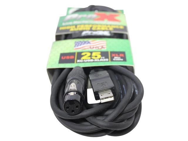 ProX 25' XLR-F to USB High Performance Audio Cable, 20AWG
