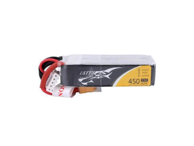 Tattu 14.8V 450mAh 75C 4S1P Li-Po Battery Pack with XT30 Plug for H Frame Quadcopter