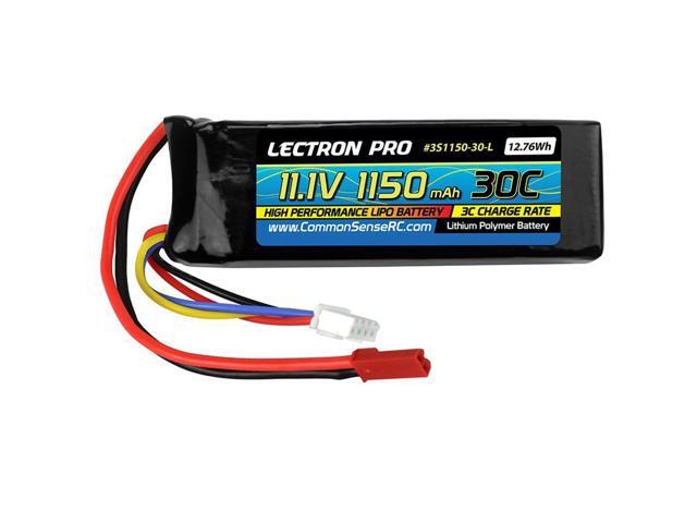COMMON SENSE RC Lectron Pro 11.1V 1150mAh 30C Li-Po Battery with JST Connector