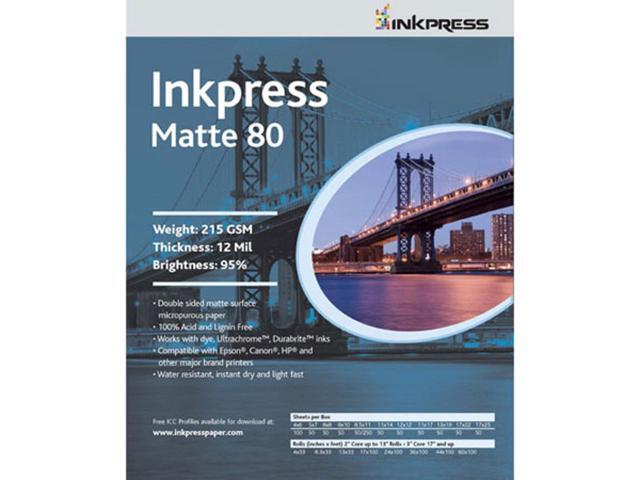 Inkpress Duo Matte 80 Inkjet Paper, 215 gsm Weight, 12 mil Thickness, 95% Brightness, Double Sided, 13x19', 100 Sheets