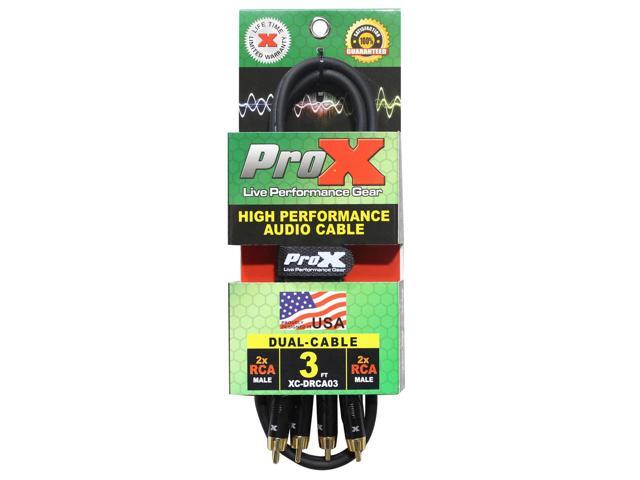 ProX XC-DRCA3 3' Dual RCA-M to Dual RCA-M Unbalanced Audio Cable
