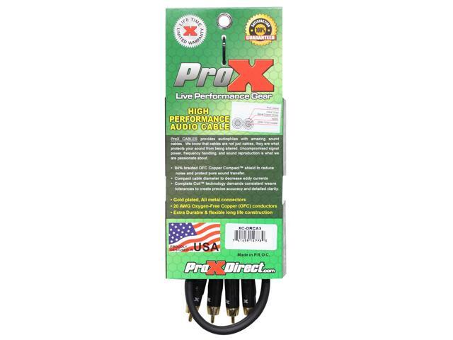 ProX XC-DRCA3 3' Dual RCA-M to Dual RCA-M Unbalanced Audio Cable