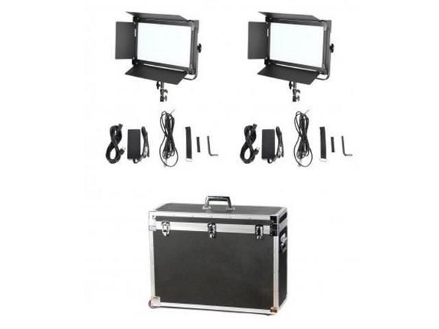 Came-TV 1380 Bi-Color LED 2-Light Kit, Includes 2x 4-Way Barndoor, 2x Power Adapter, 2x DMX Cable, 2x AC Power Cord, Case